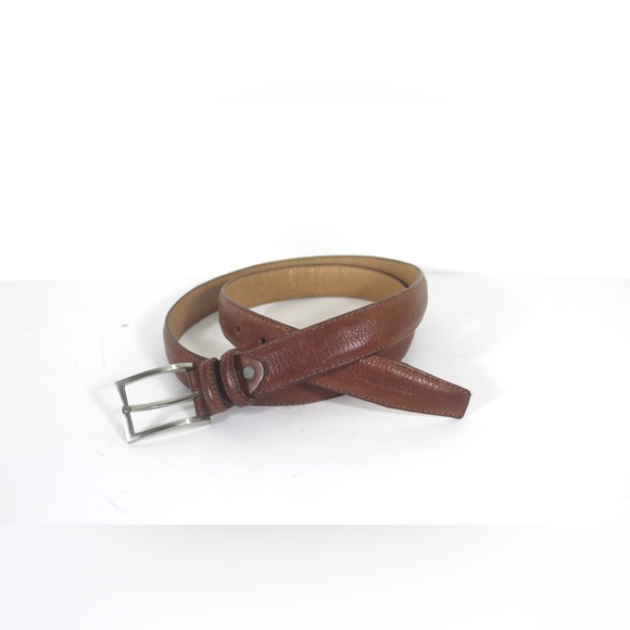 VALENTINO Italian Tan Leather Belt with Silver Buckle unisex - Picture 3 of 10